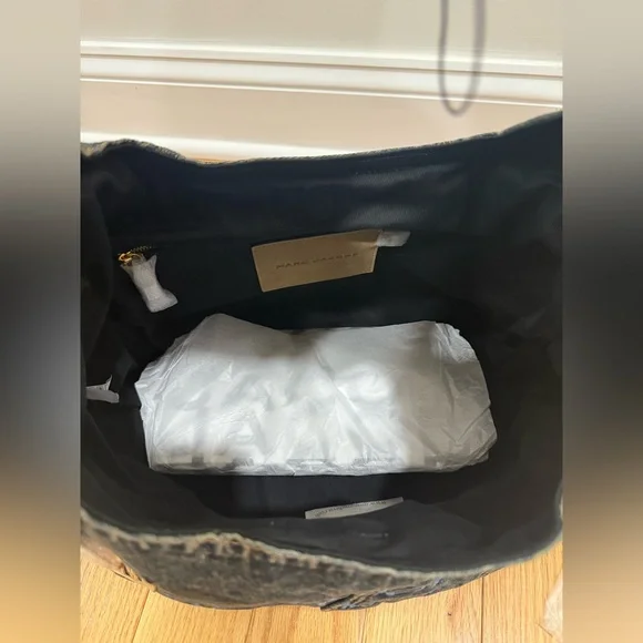 NWT Marc Jacobs THE DENIM SUEDE CARGO SACK BAG - Picture 4 of 9